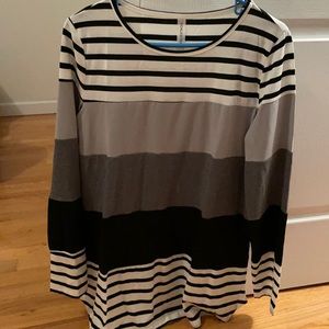 Tickled teal striped top Brand New!